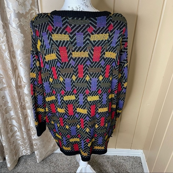 Vintage Cardigan Sweater by Roaman's Women's Size XL Retro Print 80s 90s - Picture 2 of 4